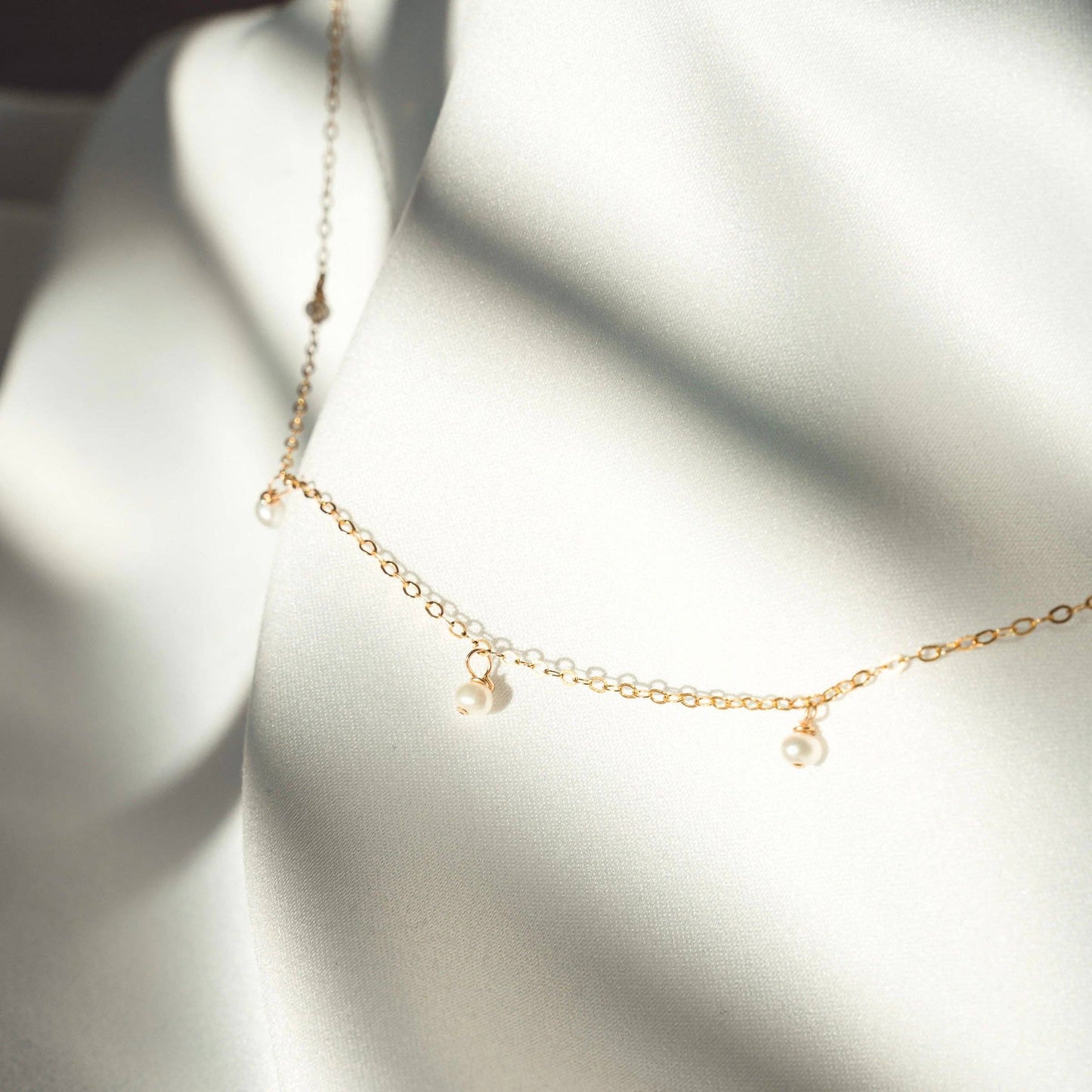 Primrose Necklace: Green / Gold Filled
