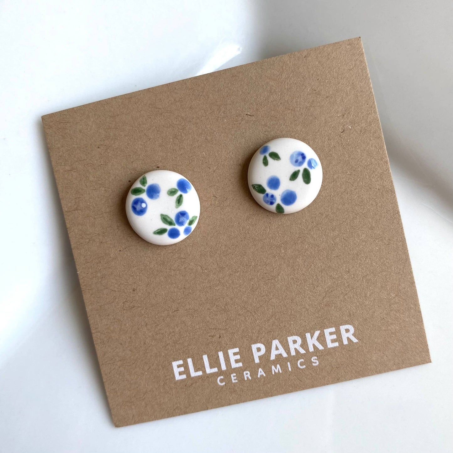 Summer Gardener | Blueberry Ceramic Clay Stud Earrings