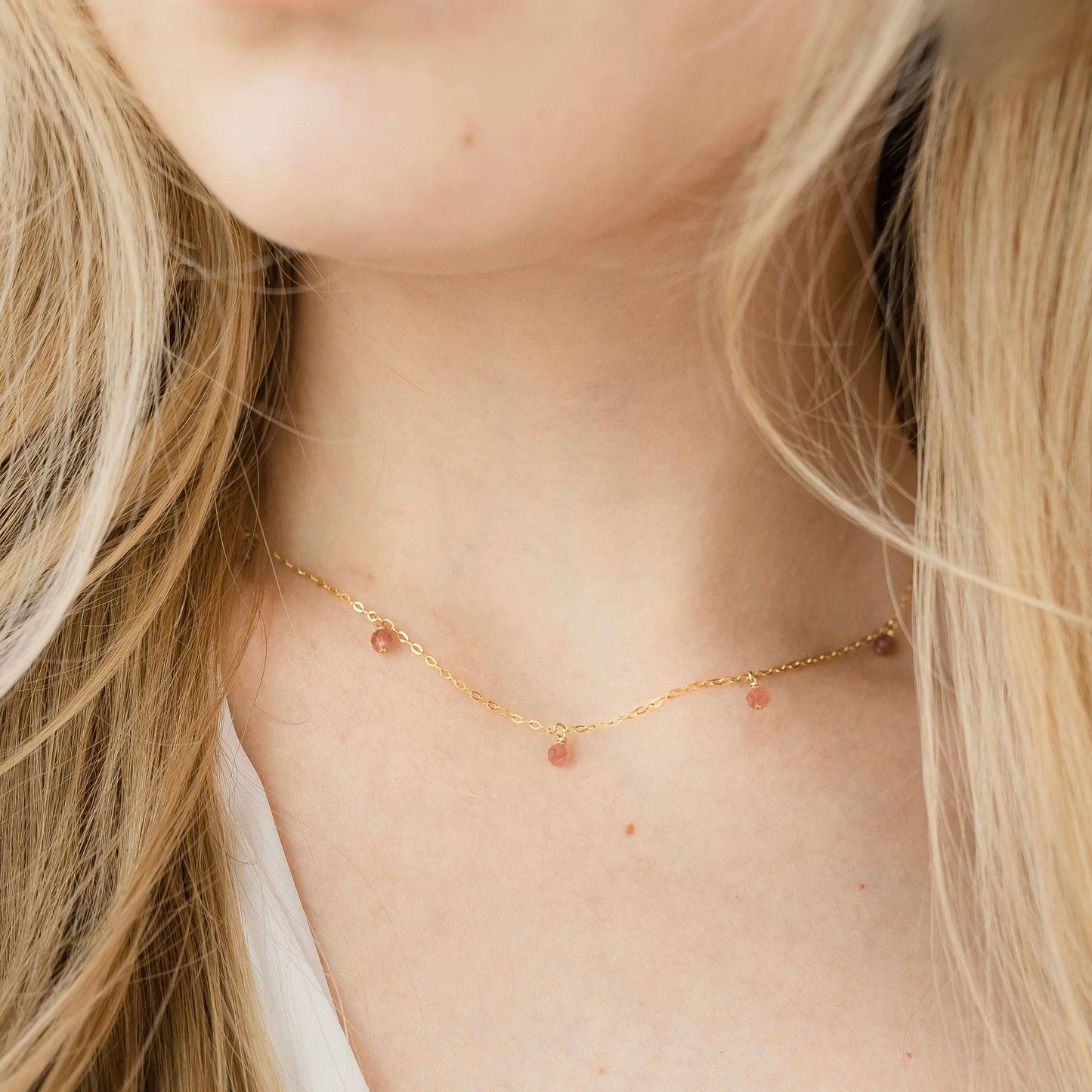 Primrose Necklace: Green / Gold Filled