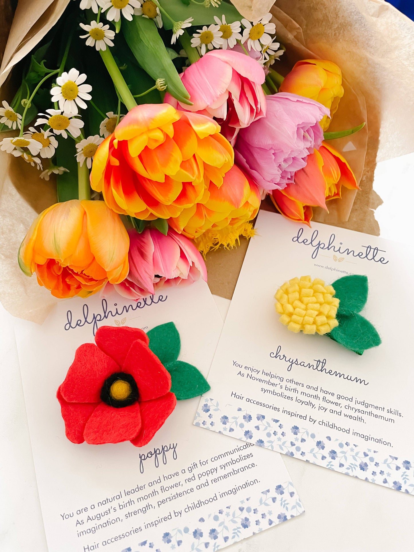 Yellow Chrysanthemum Hair Clip - November Birth Month Flower