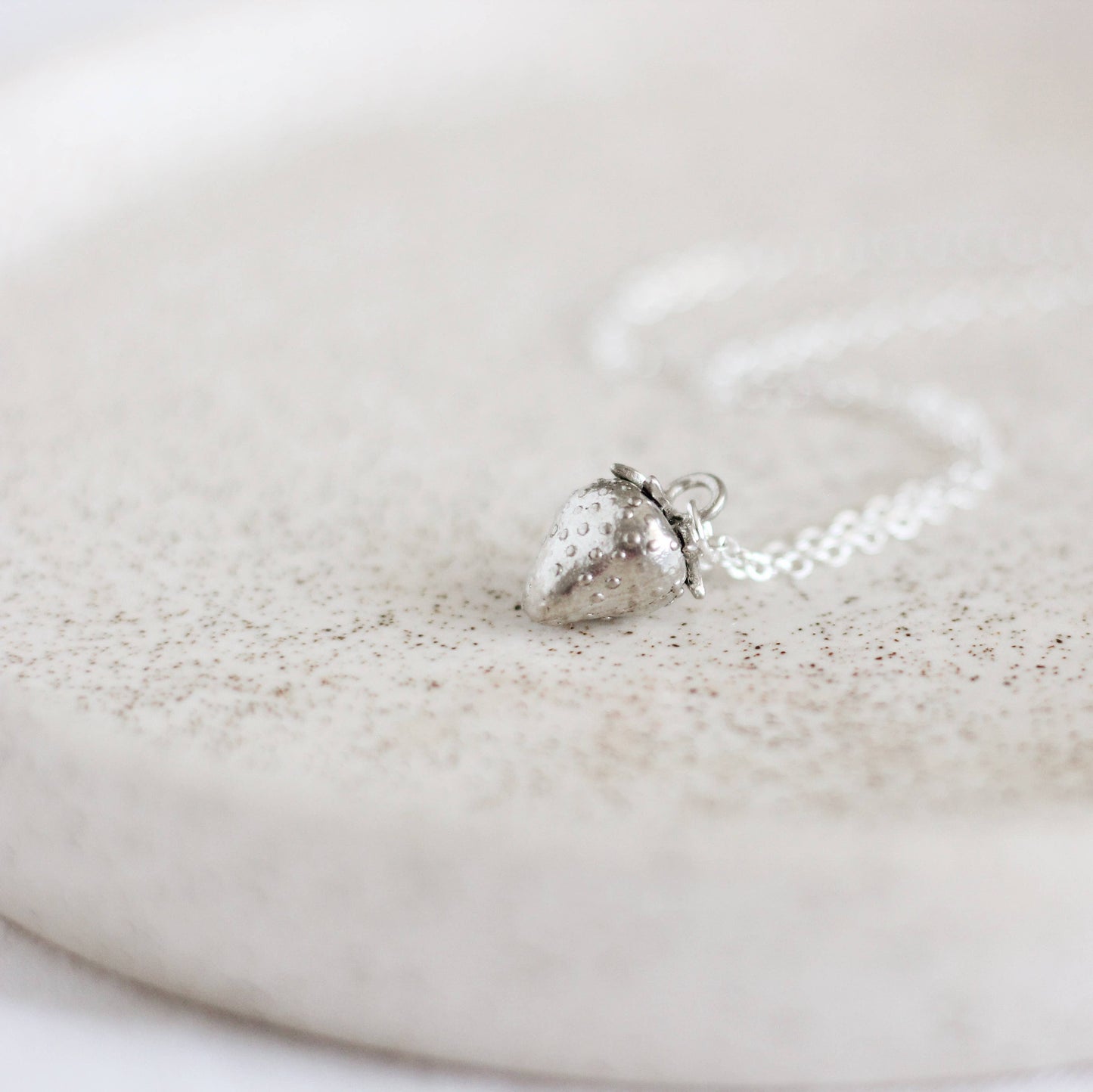 Strawberry Necklace: Silver