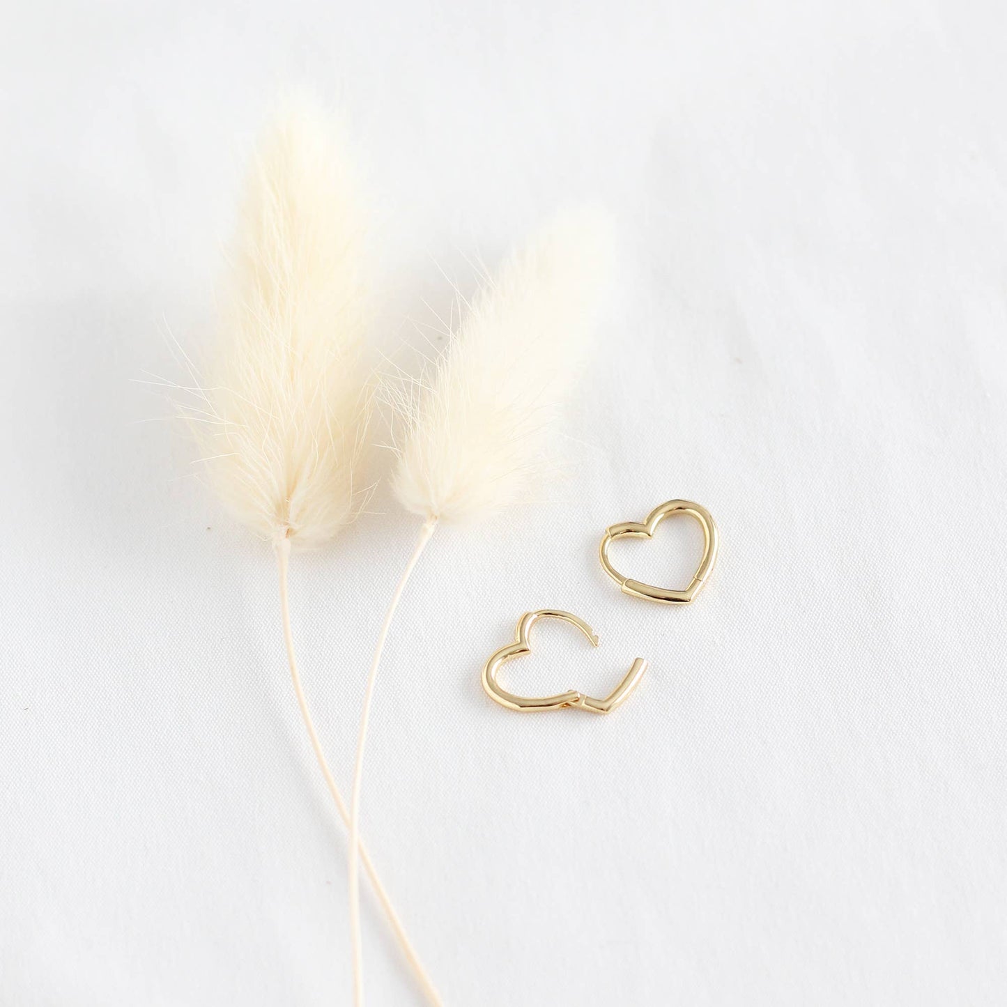 Heart Huggie Hoops: Silver