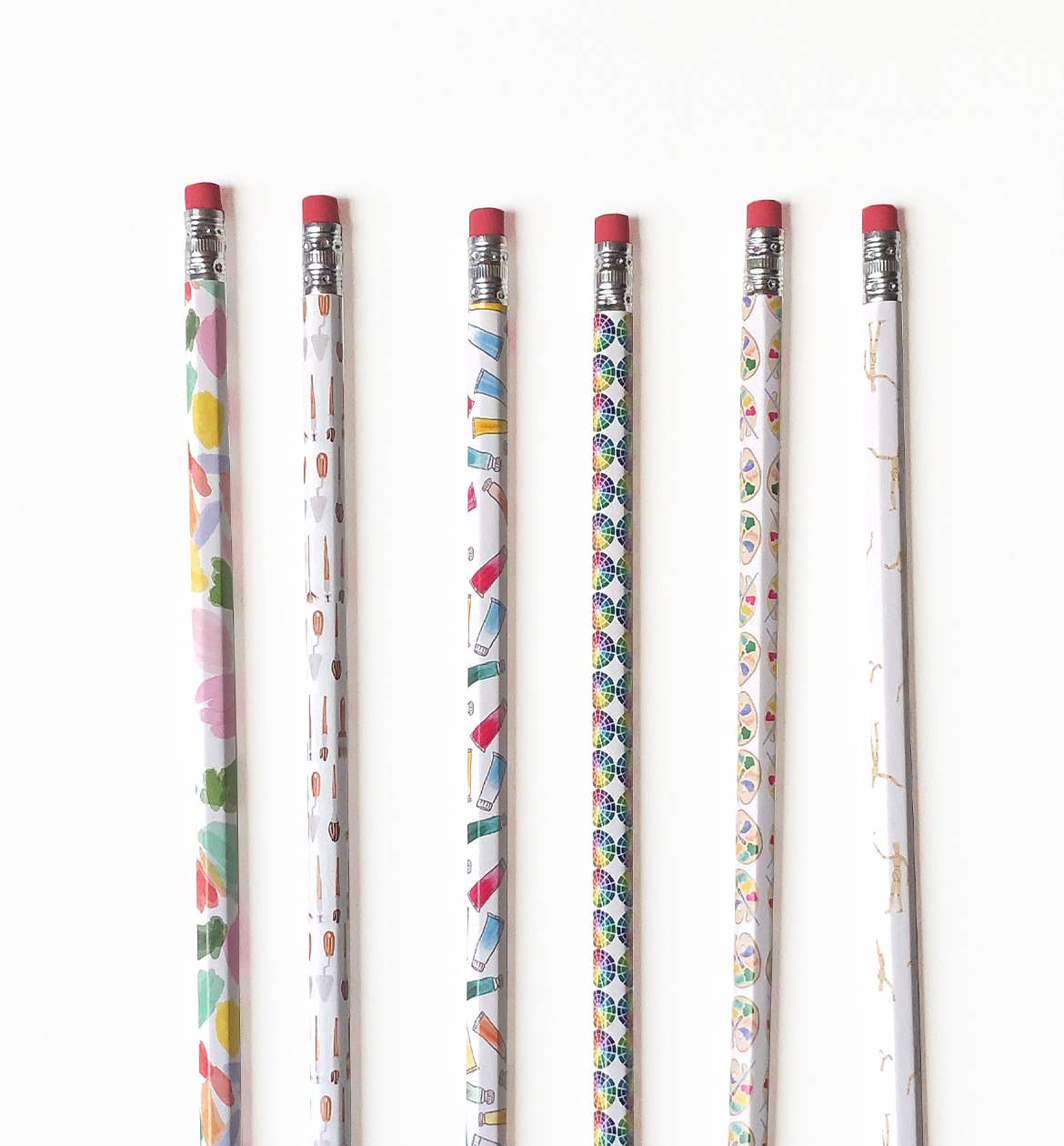 Art Supply Themed Pencils Set of 6