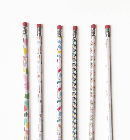 Art Supply Themed Pencils Set of 6