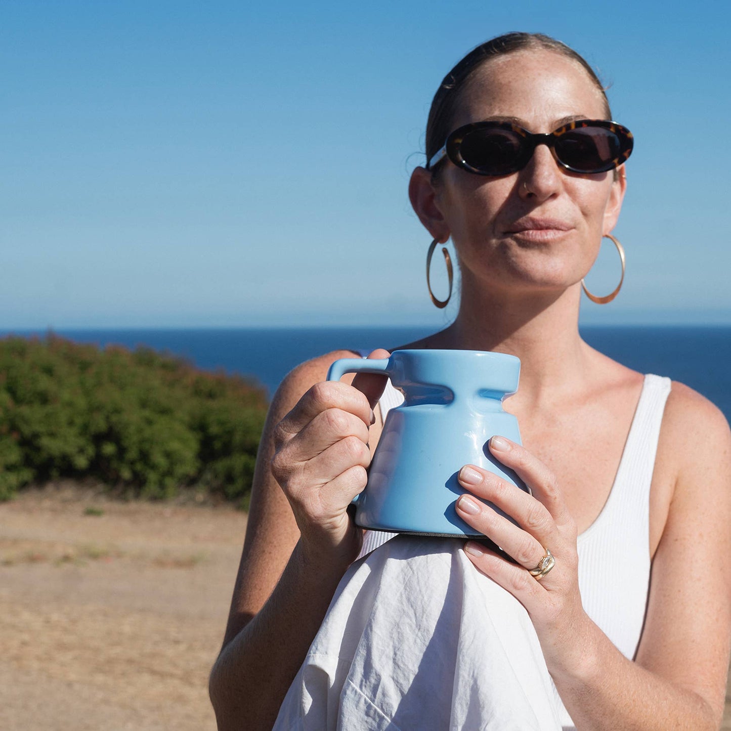 Hotjo Ceramic Travel Mug - 14oz: Sky Blue