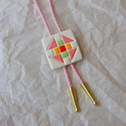 Churn Dash Quilt Bolo Tie