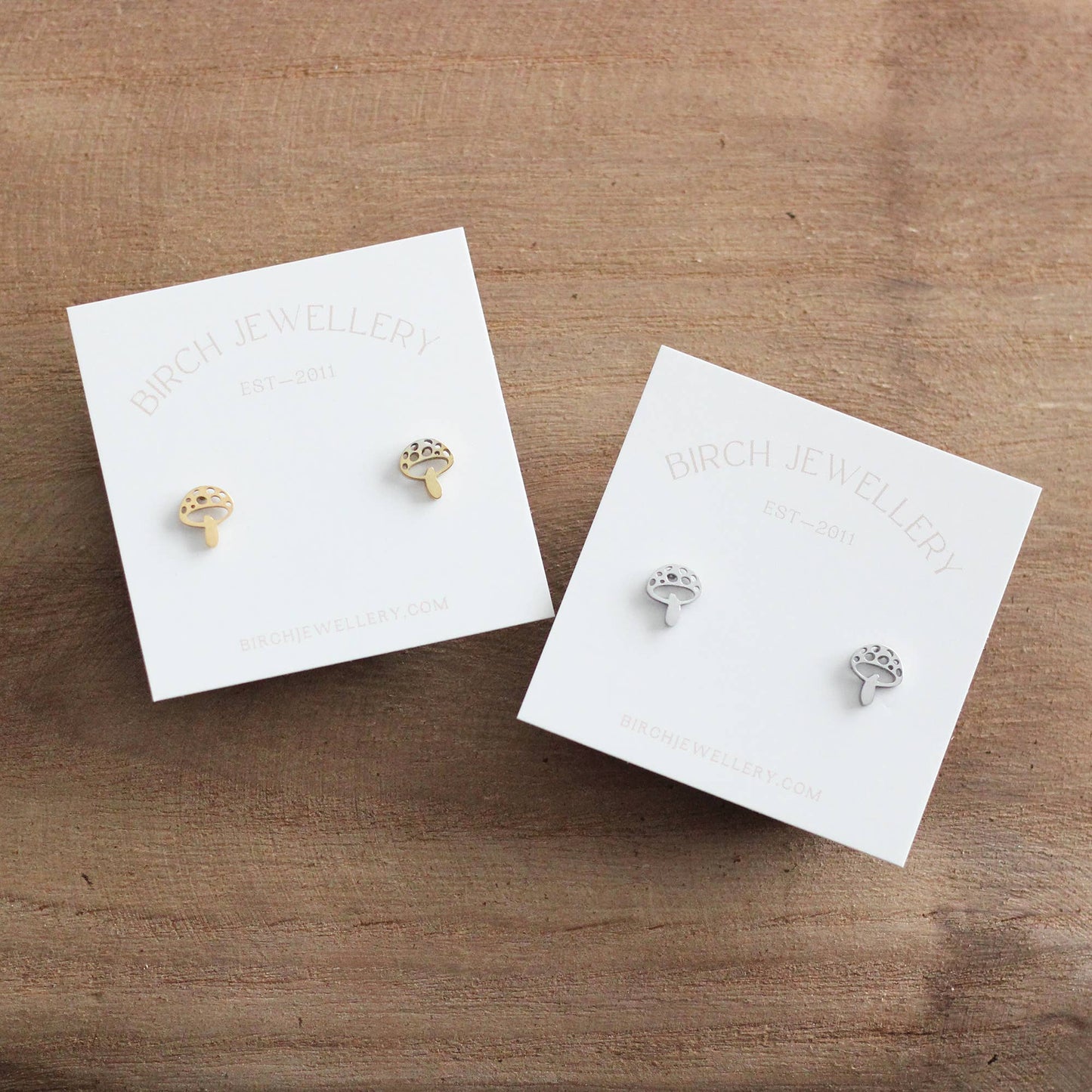 Mini Mushroom Earrings (Silver)