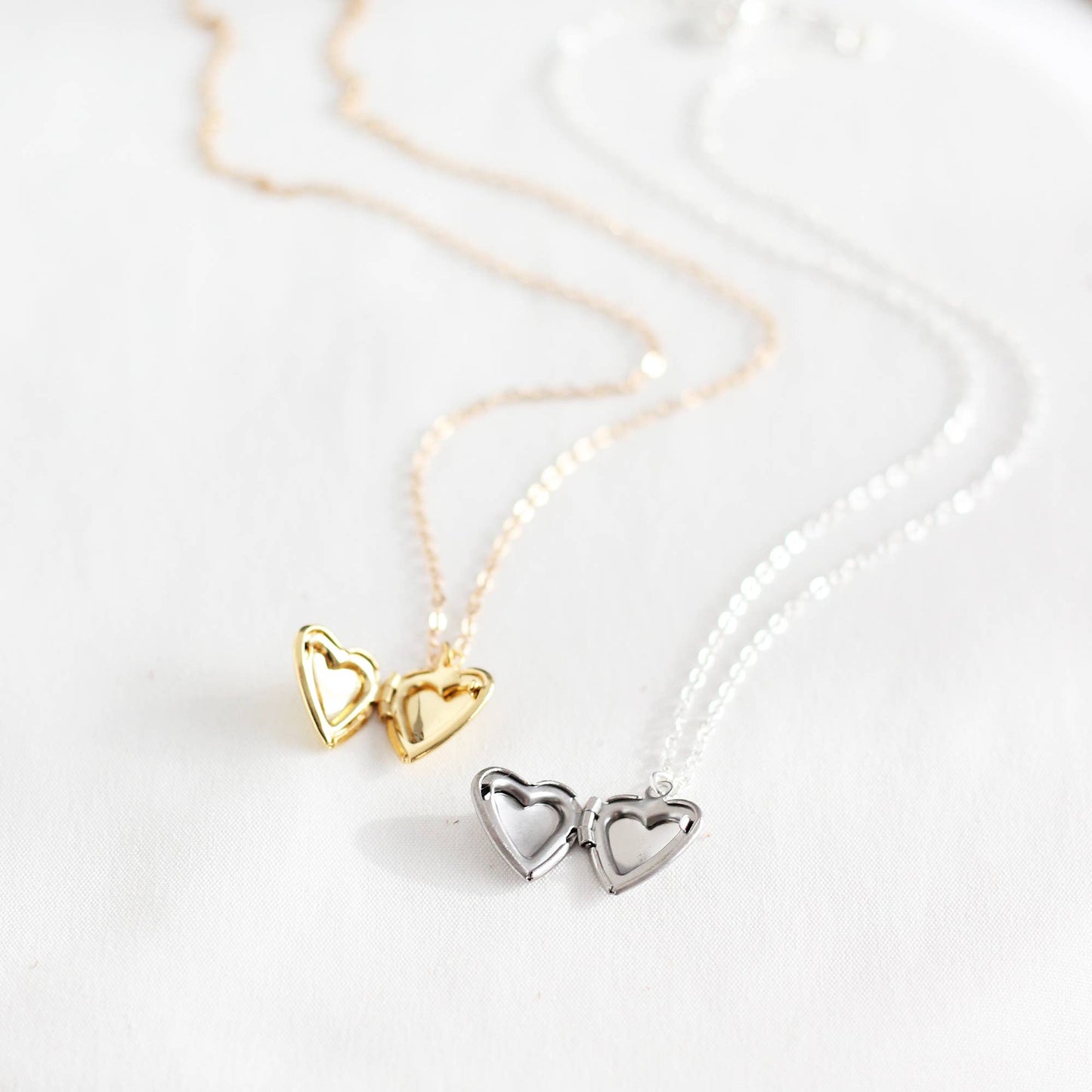 Mini Heart-Shaped Locket: Silver