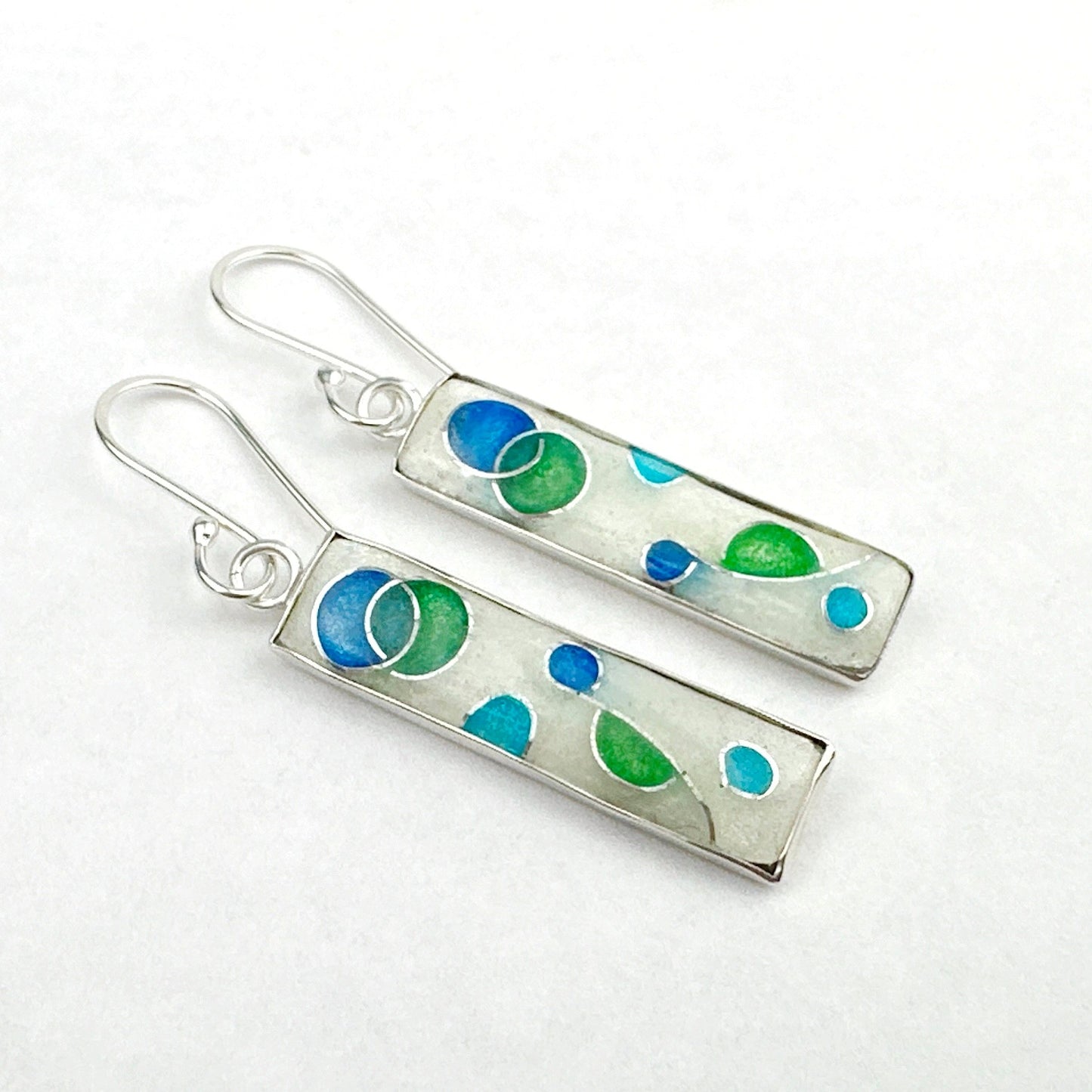 Hendrika Blue and Sterling Silver Dots Earrings