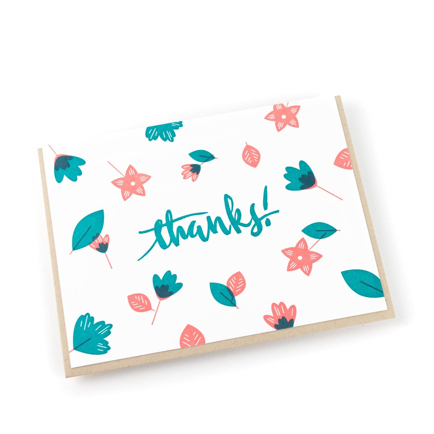 Card: Thanks Calligraphy Floral: Single Card