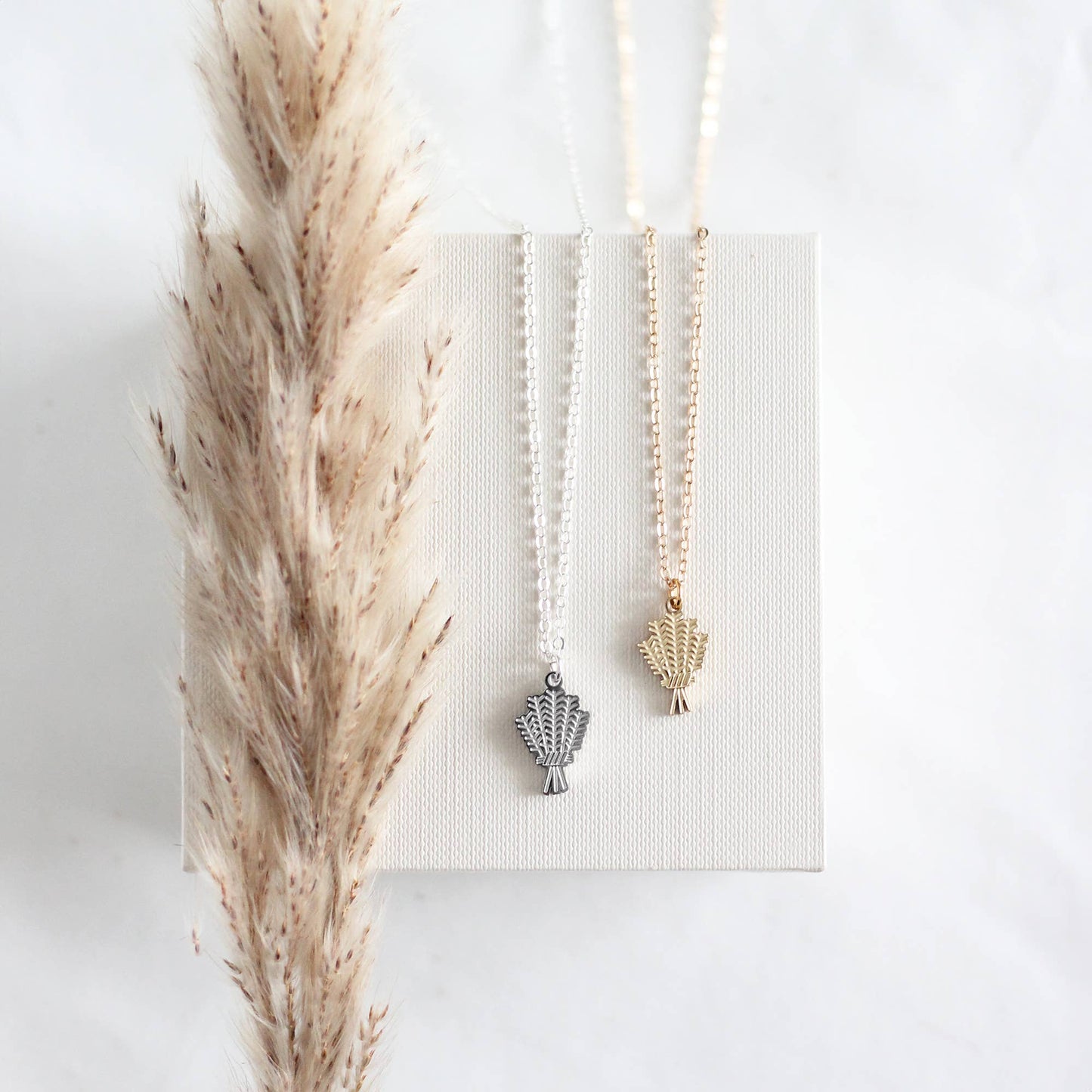 Wheat Necklace: Silver
