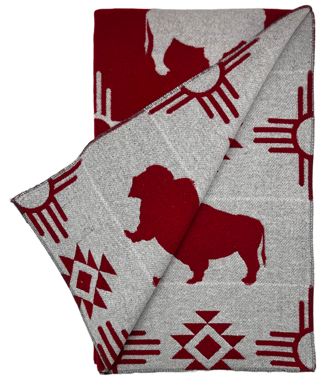 Buffalo Red & White Blanket