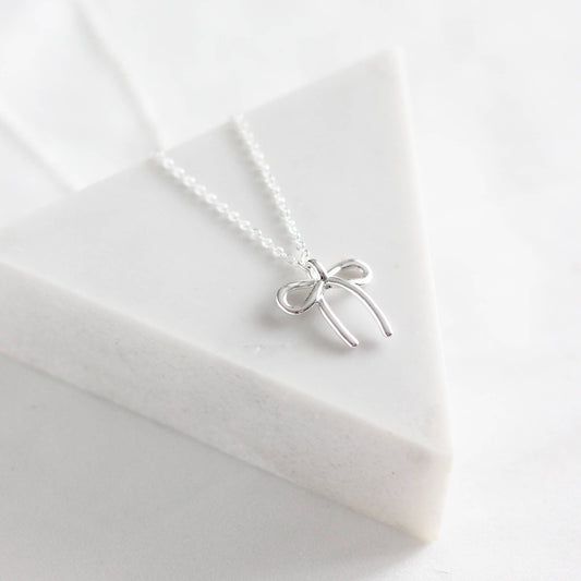 Bow Necklace: Silver