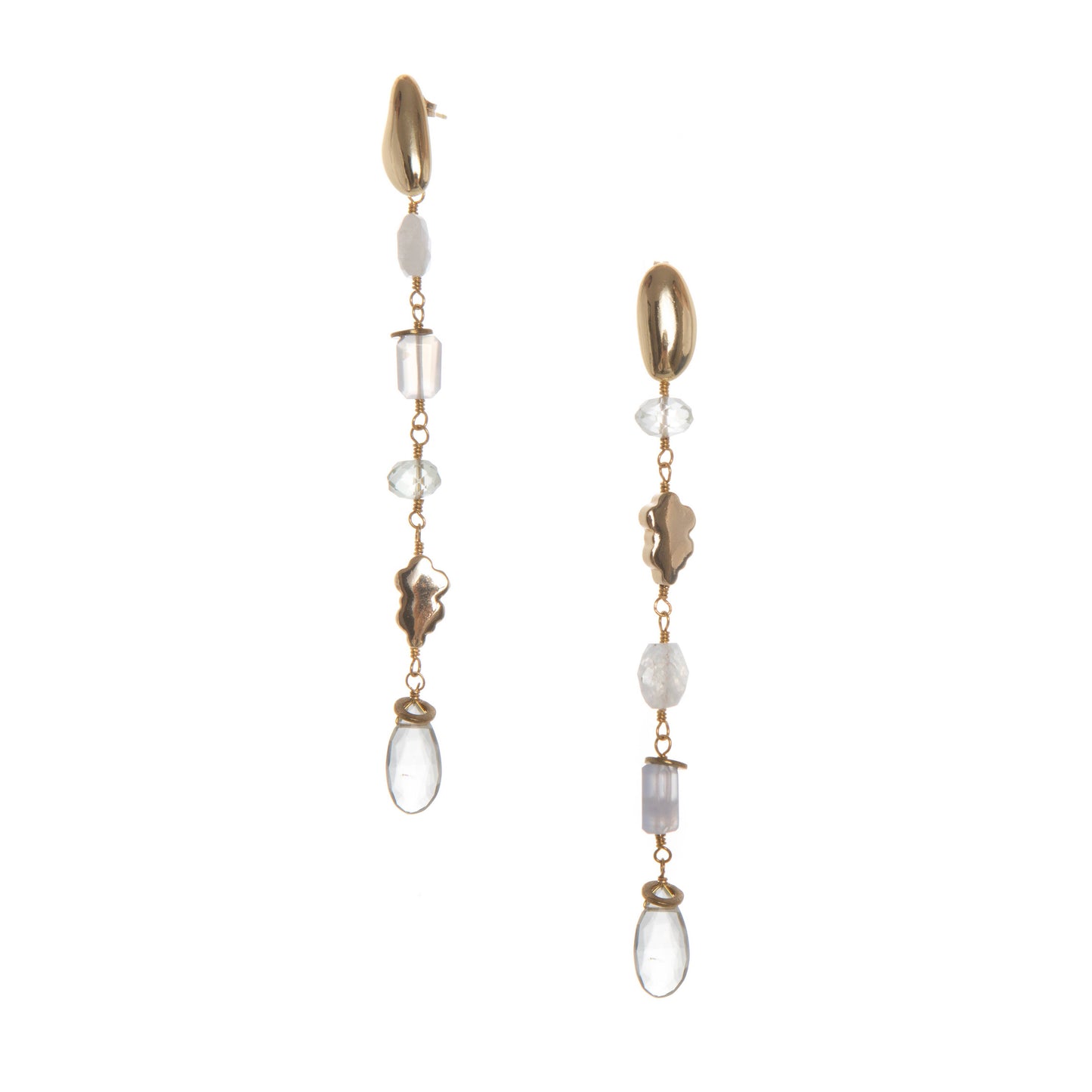 Cloud Earrings: Blue Lace Agate