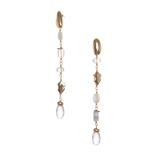 Cloud Earrings: Blue Lace Agate