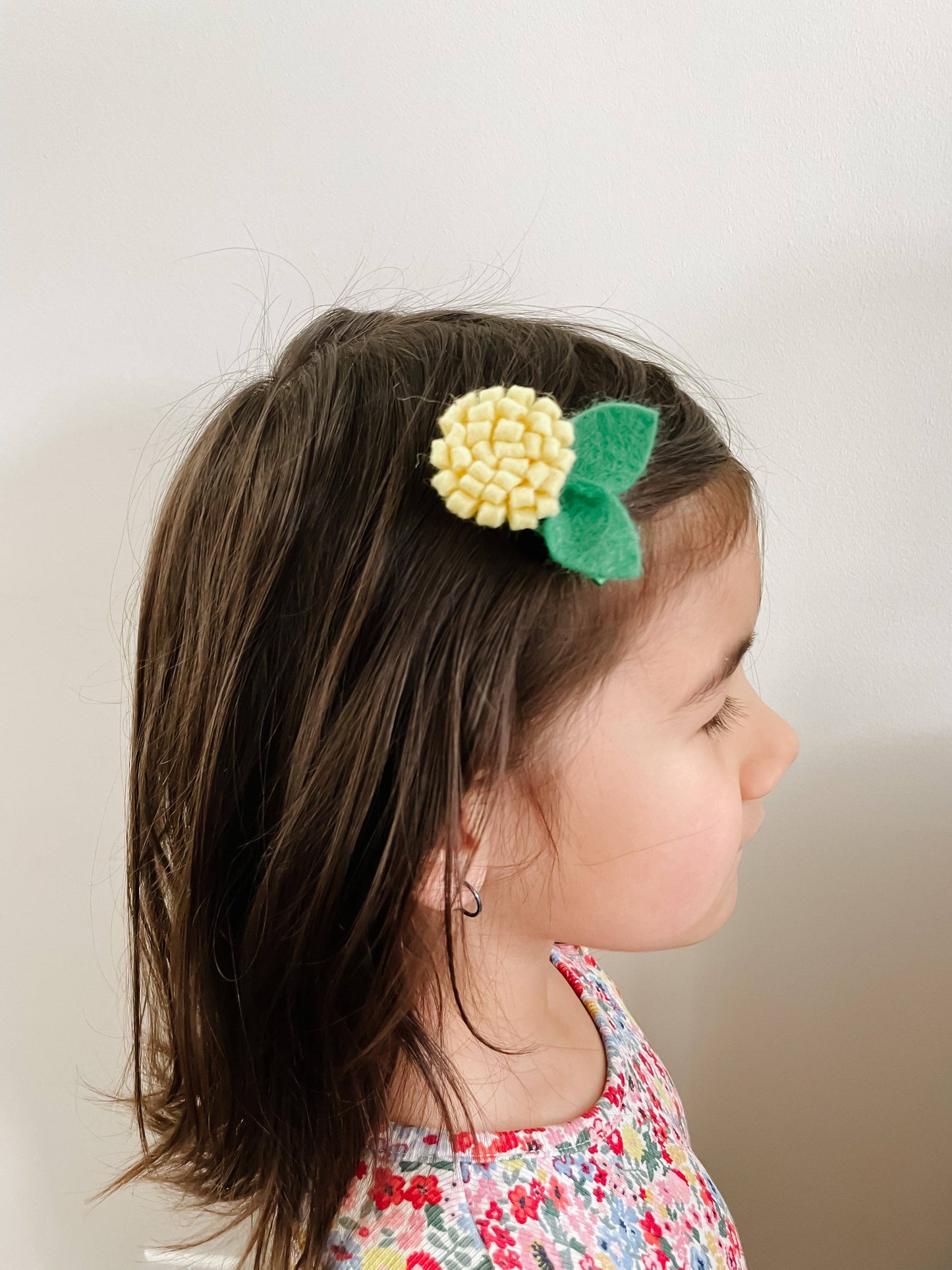 Yellow Chrysanthemum Hair Clip - November Birth Month Flower