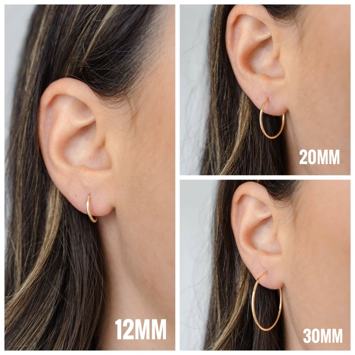 Thin Hoops: Gold Filled / 12mm