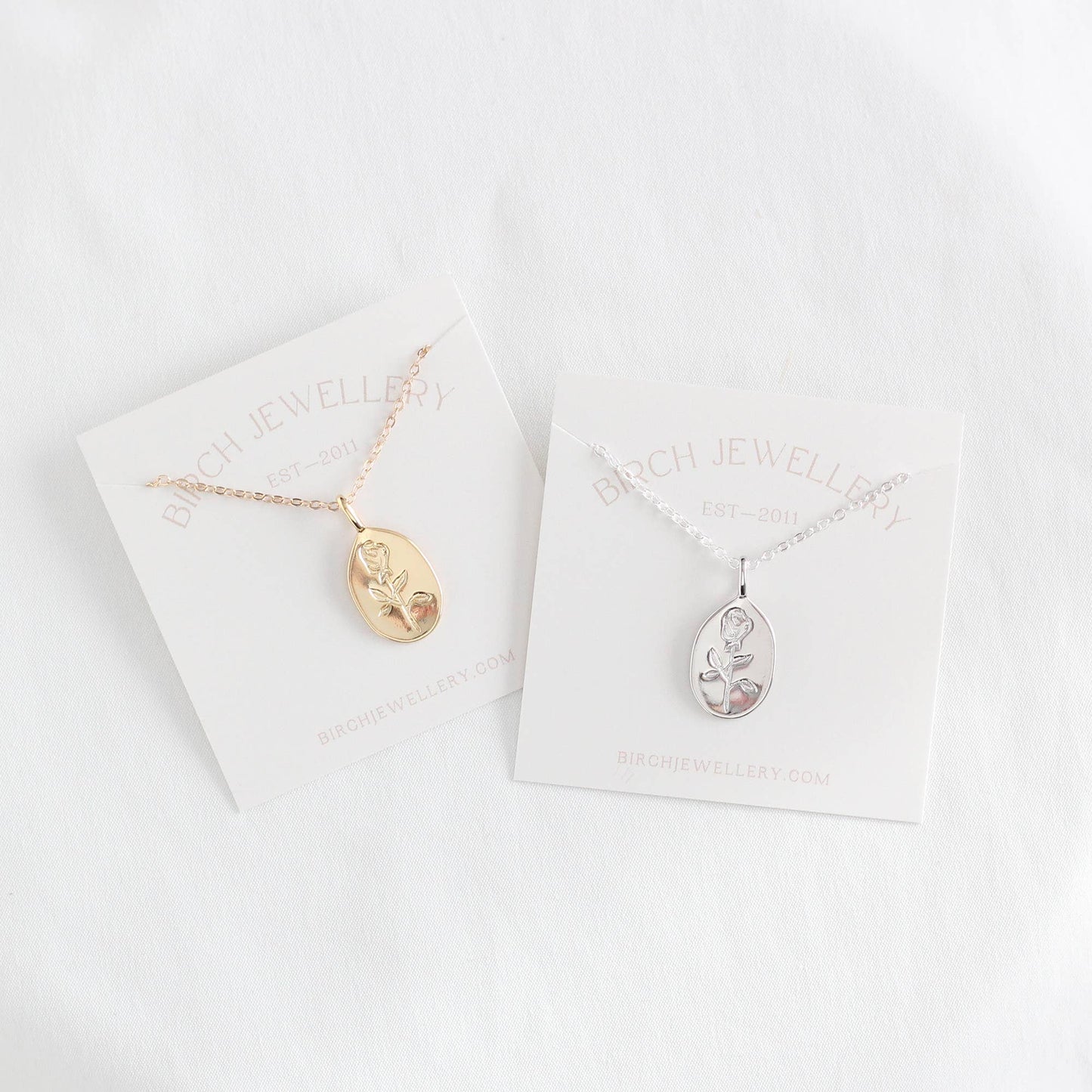 Rose Medallion Necklace: Silver