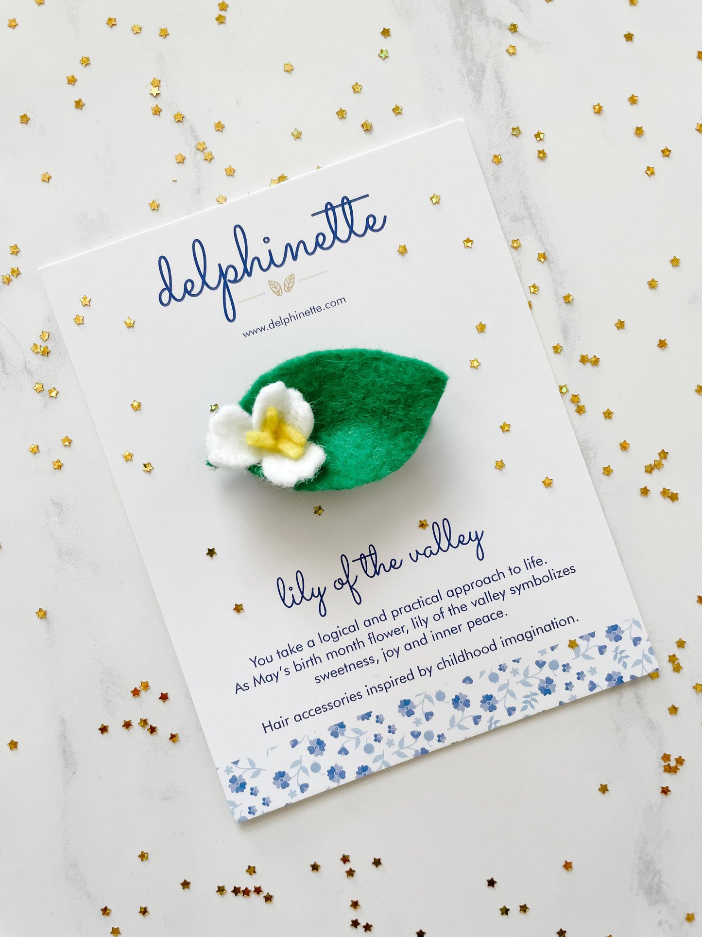 Lily of the Valley Hair Clip - May Birth Month Flower Gift
