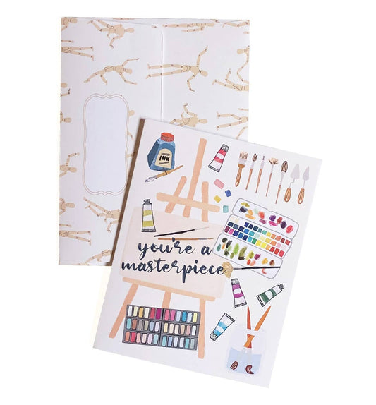 You're a Masterpiece – Art Supplies Themed Appreciation Card