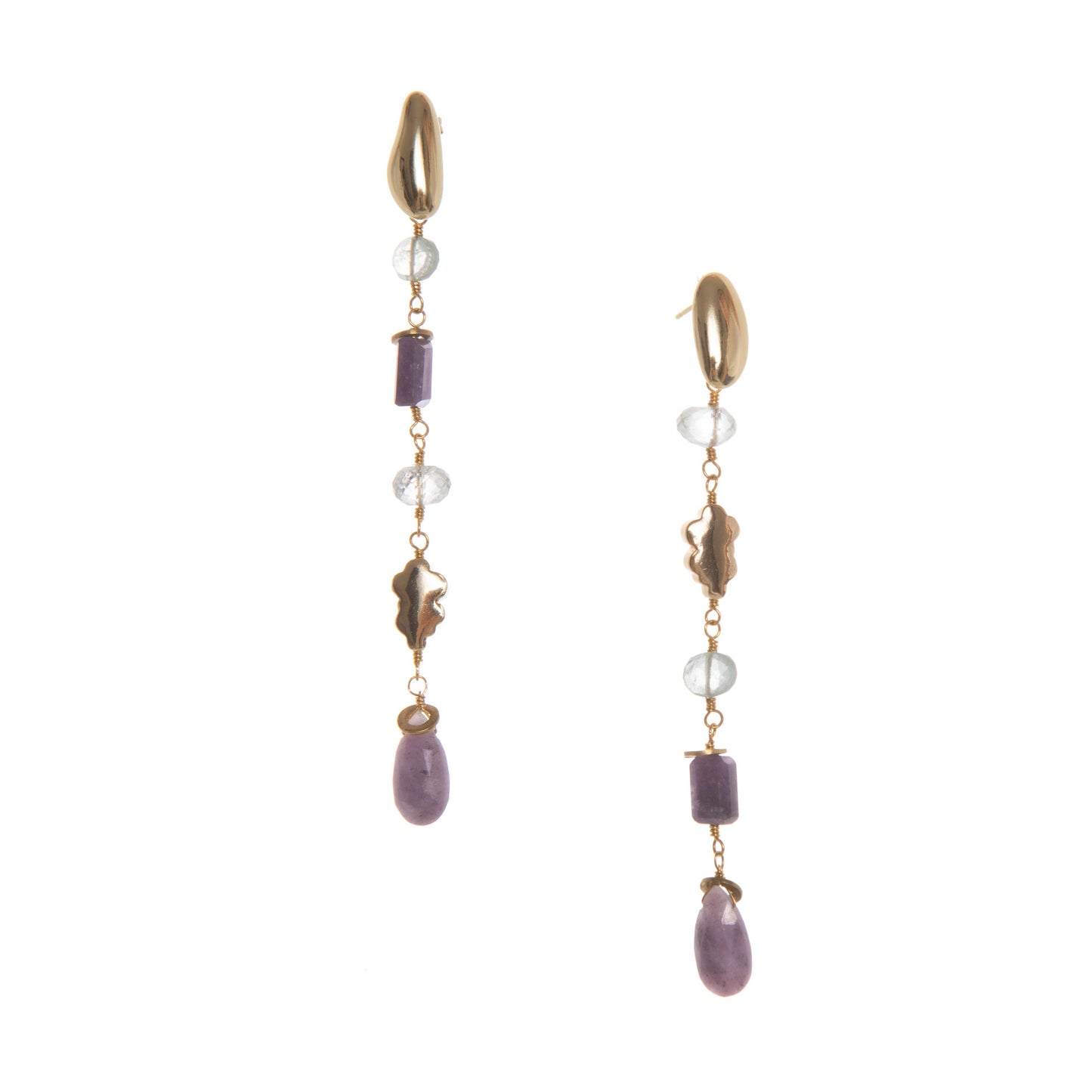 Cloud Earrings: Blue Lace Agate