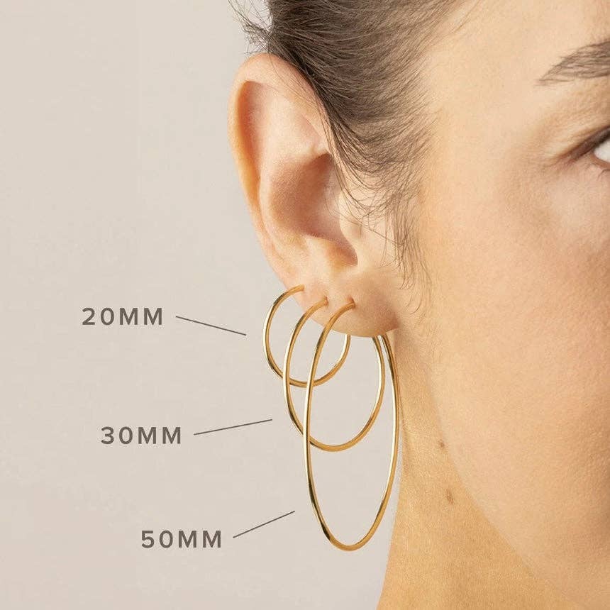 Thin Hoops: Gold Filled / 12mm