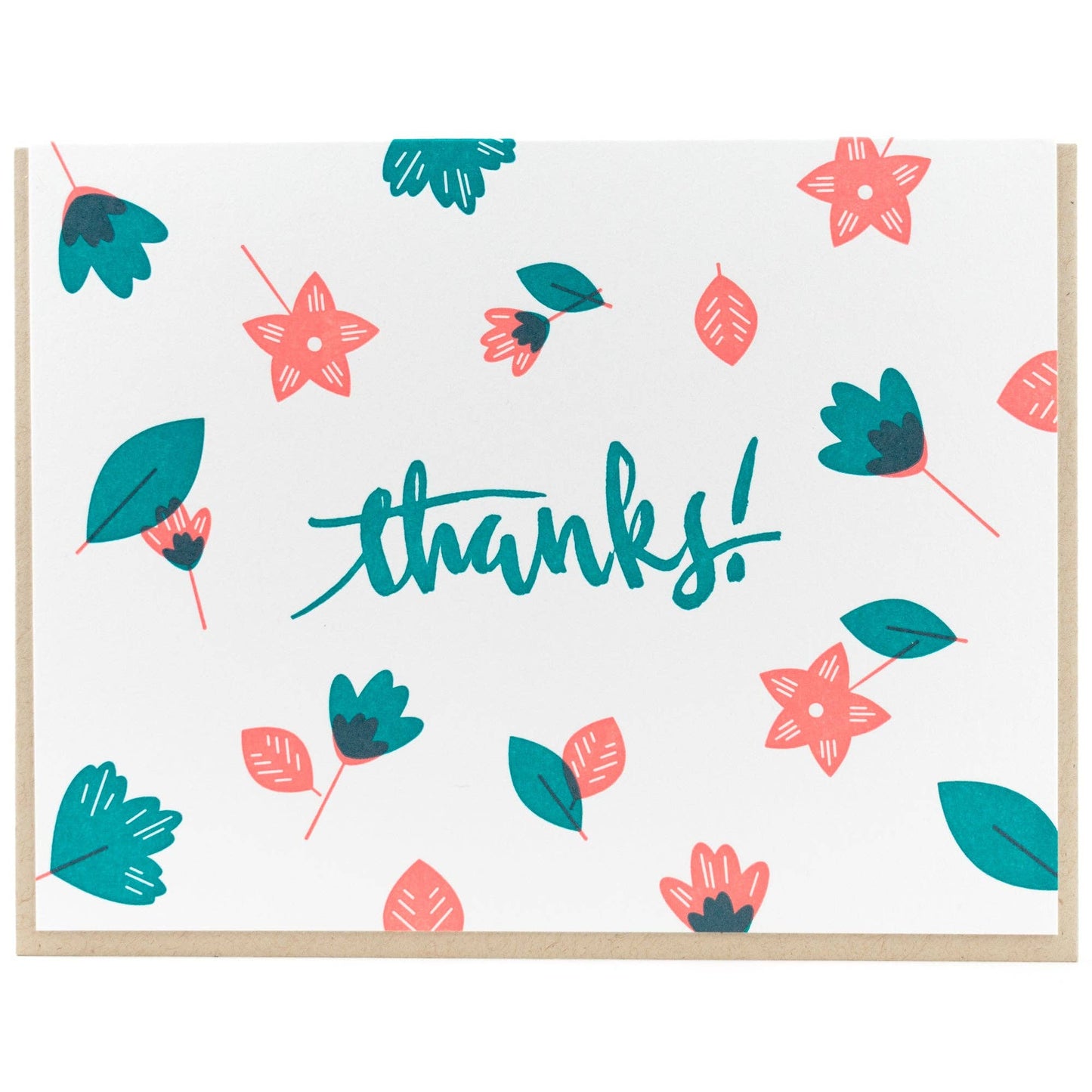Card: Thanks Calligraphy Floral: Single Card