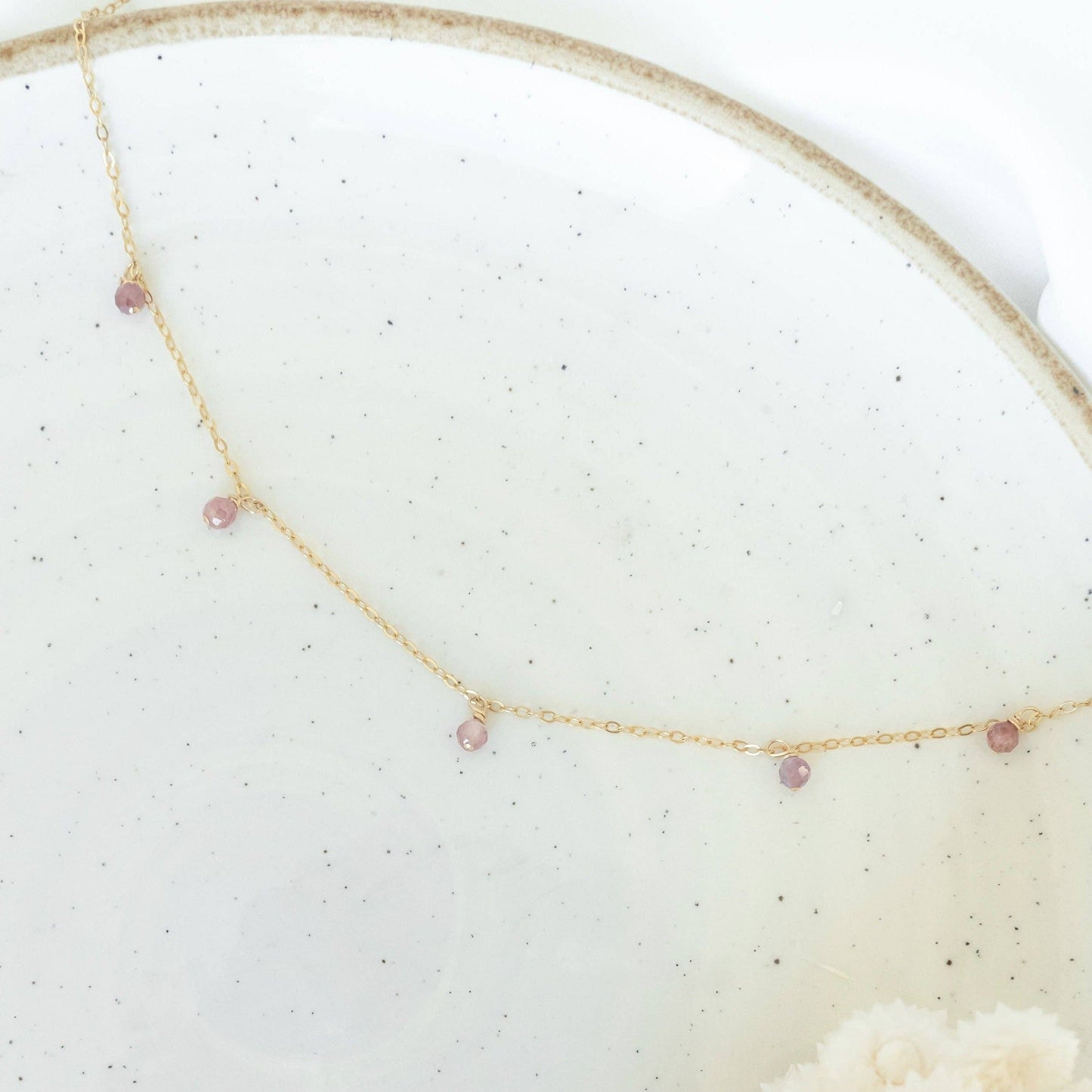 Primrose Necklace: Green / Gold Filled
