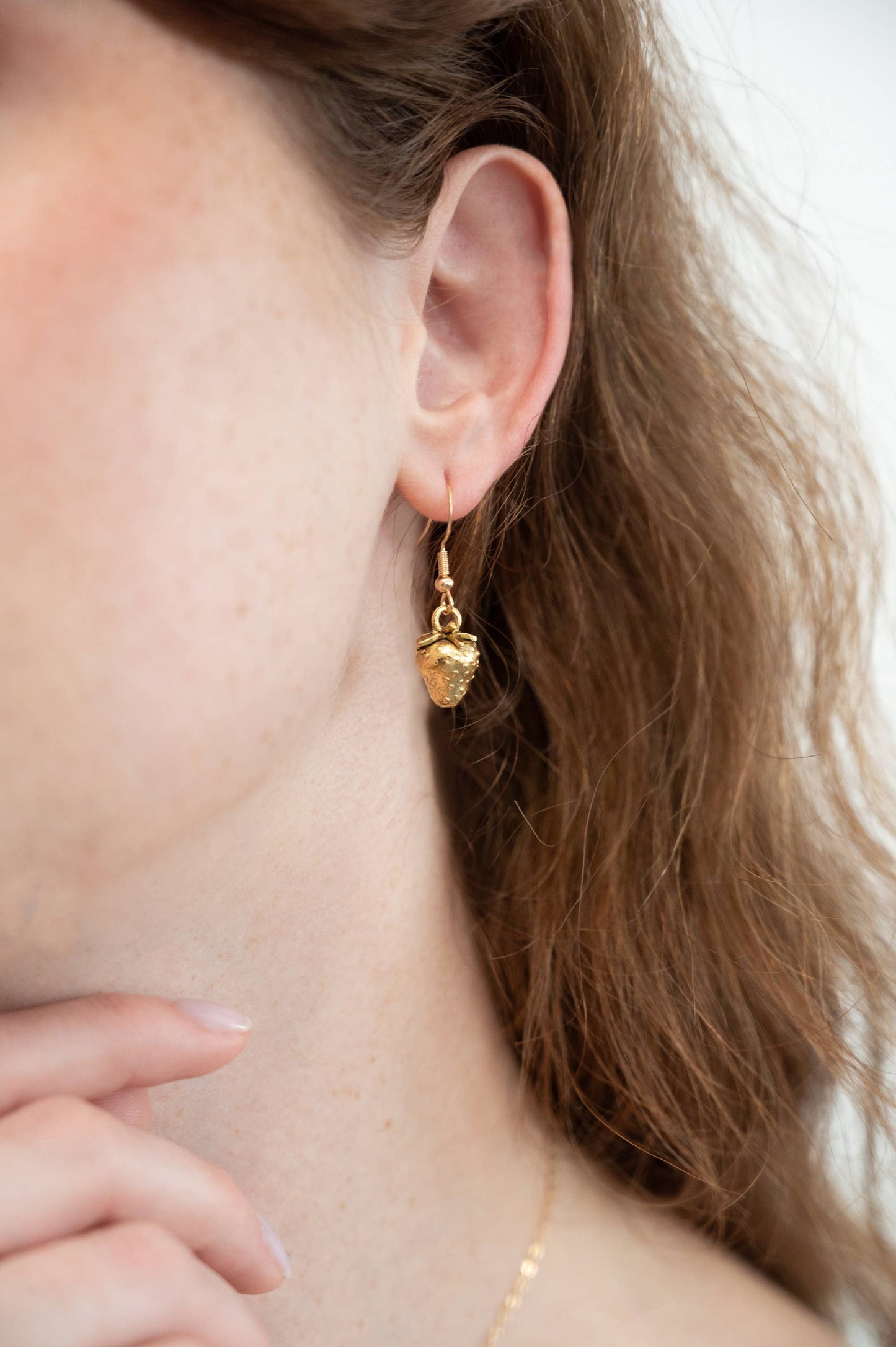 Strawberry Earrings: Silver