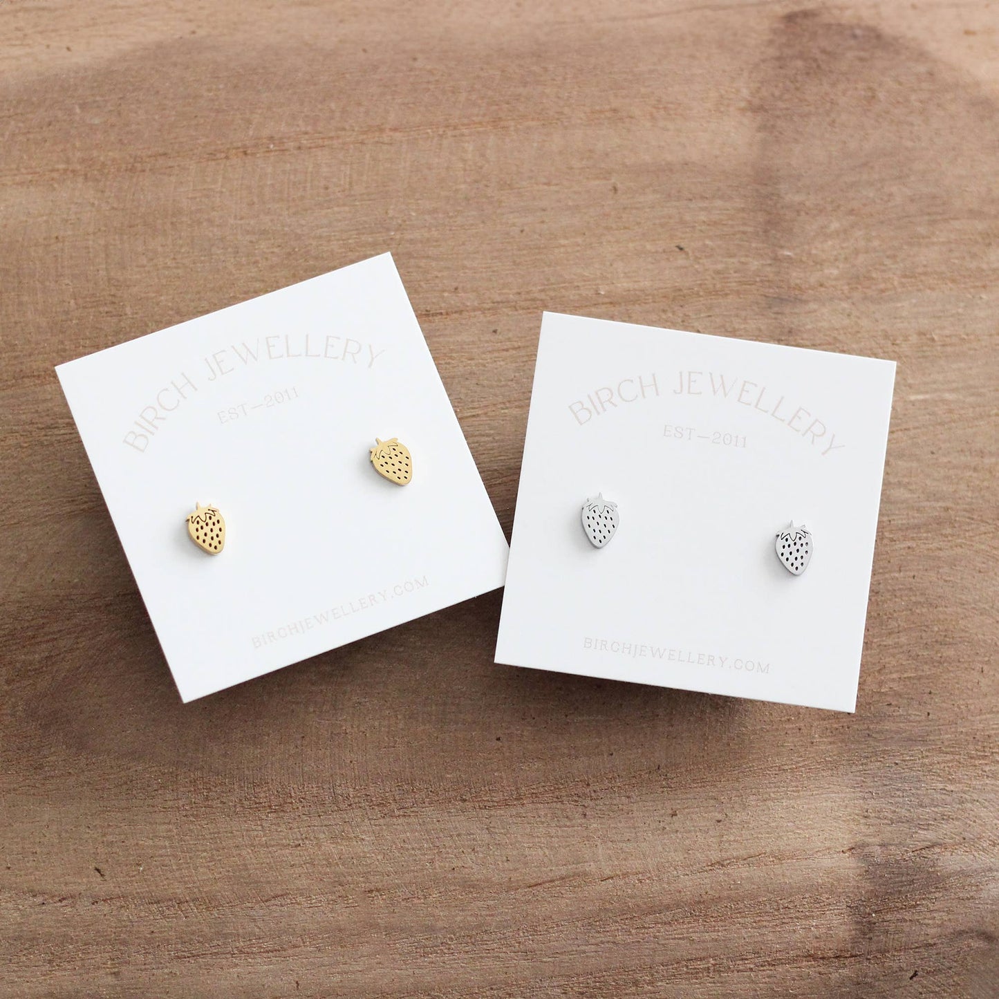 Mini Strawberry Earrings (Gold)