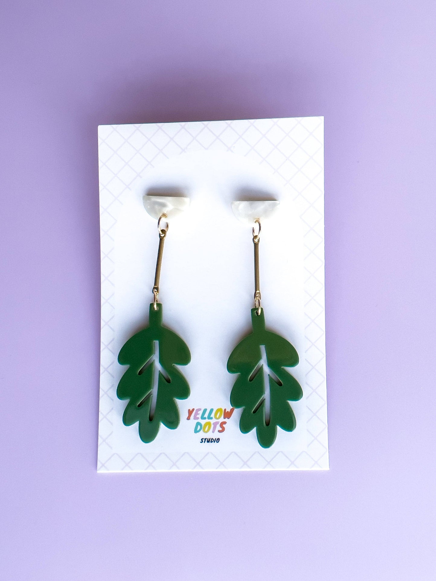 Hanging in There Leaf Dangle Earrings | Acrylic Earrings