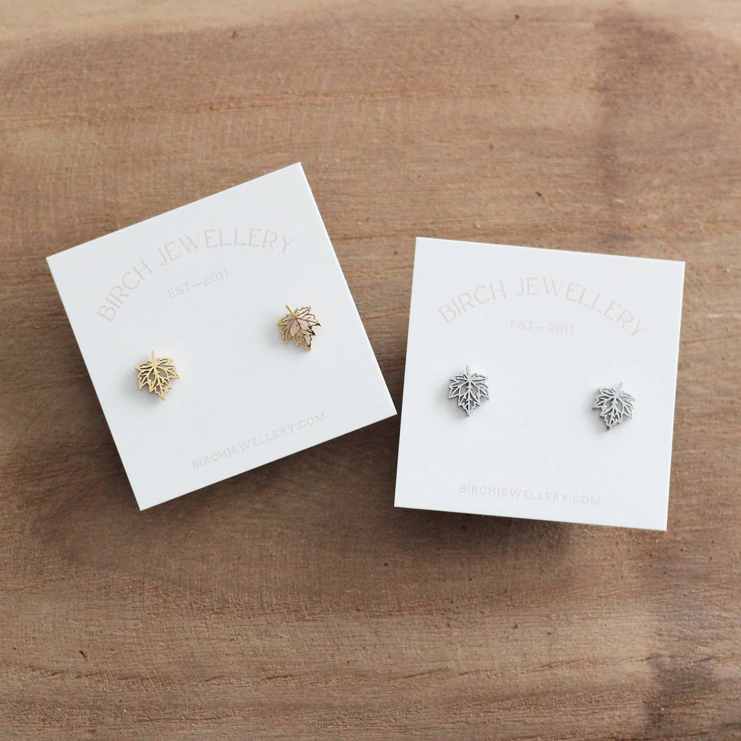Mini Maple Leaf Earrings (Gold)
