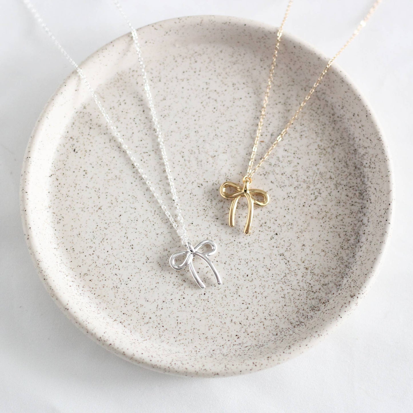 Bow Necklace: Silver