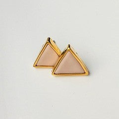Clay Rose Triangle Stud