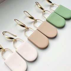 Clay Rose Long Oval Dangle