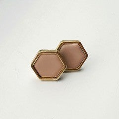 Clay Rose Hexagon Stud