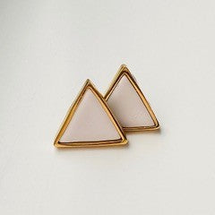 Clay Rose Triangle Stud