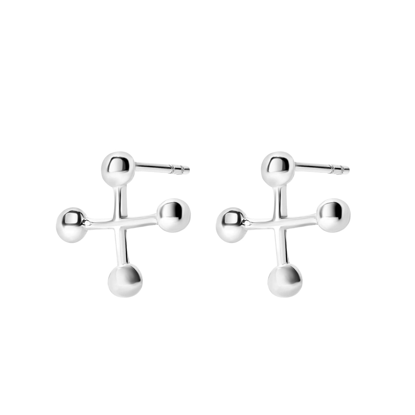 Gigi Silver Retro Jack Stud