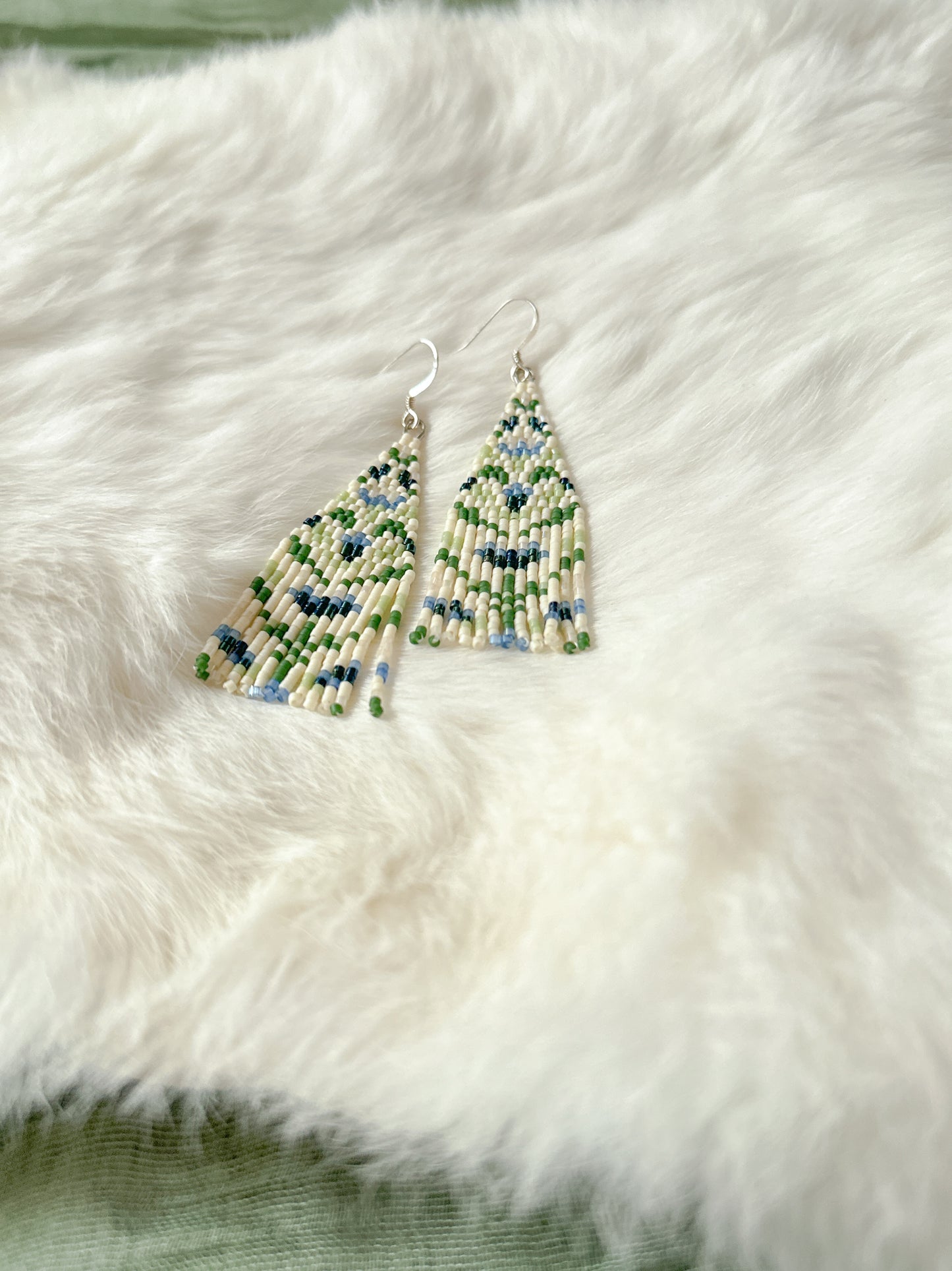 Quilted Floral Fringe Earrings