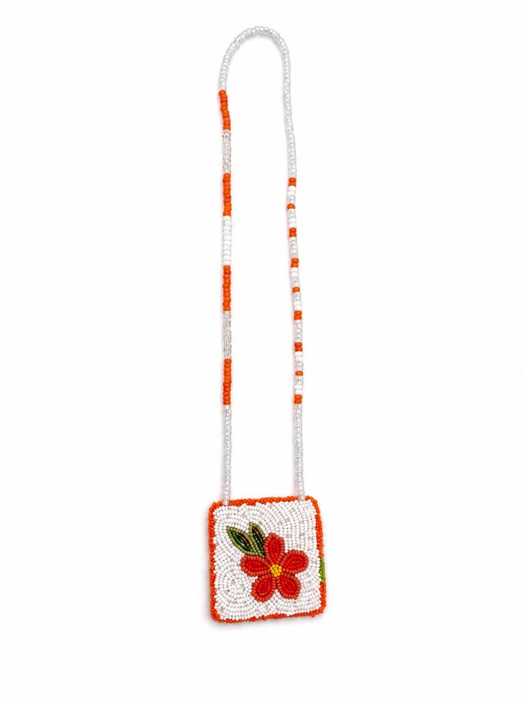 Orange Floral Necklace