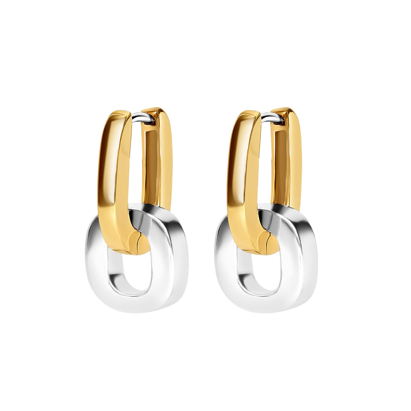 Kenzie Rectangle Gold Huggie w/ Removable Piece