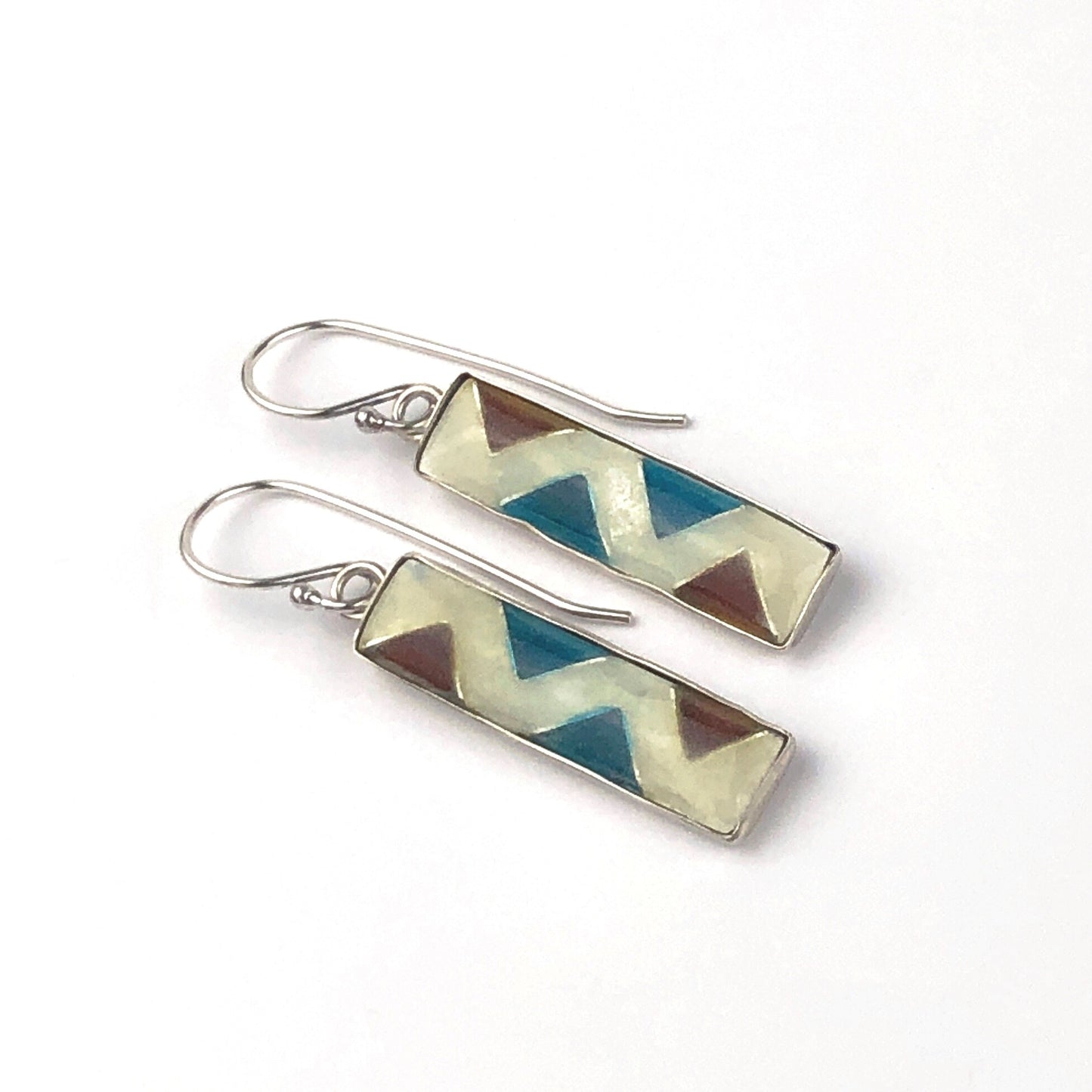 Enamel Chevron Earrings