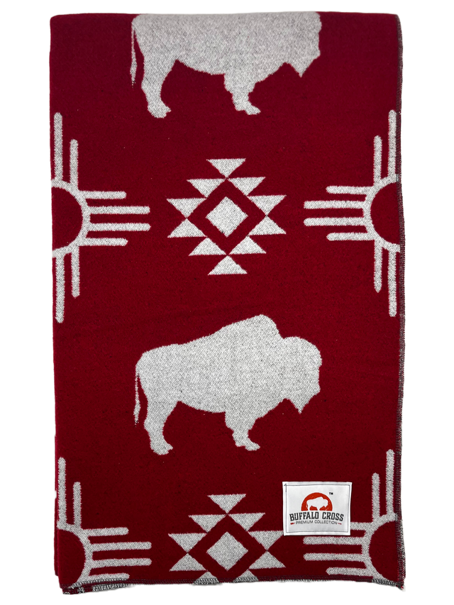 Buffalo Red & White Blanket