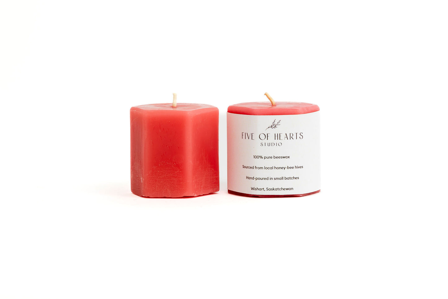 Five of Hearts Hexagon Votive Candle
