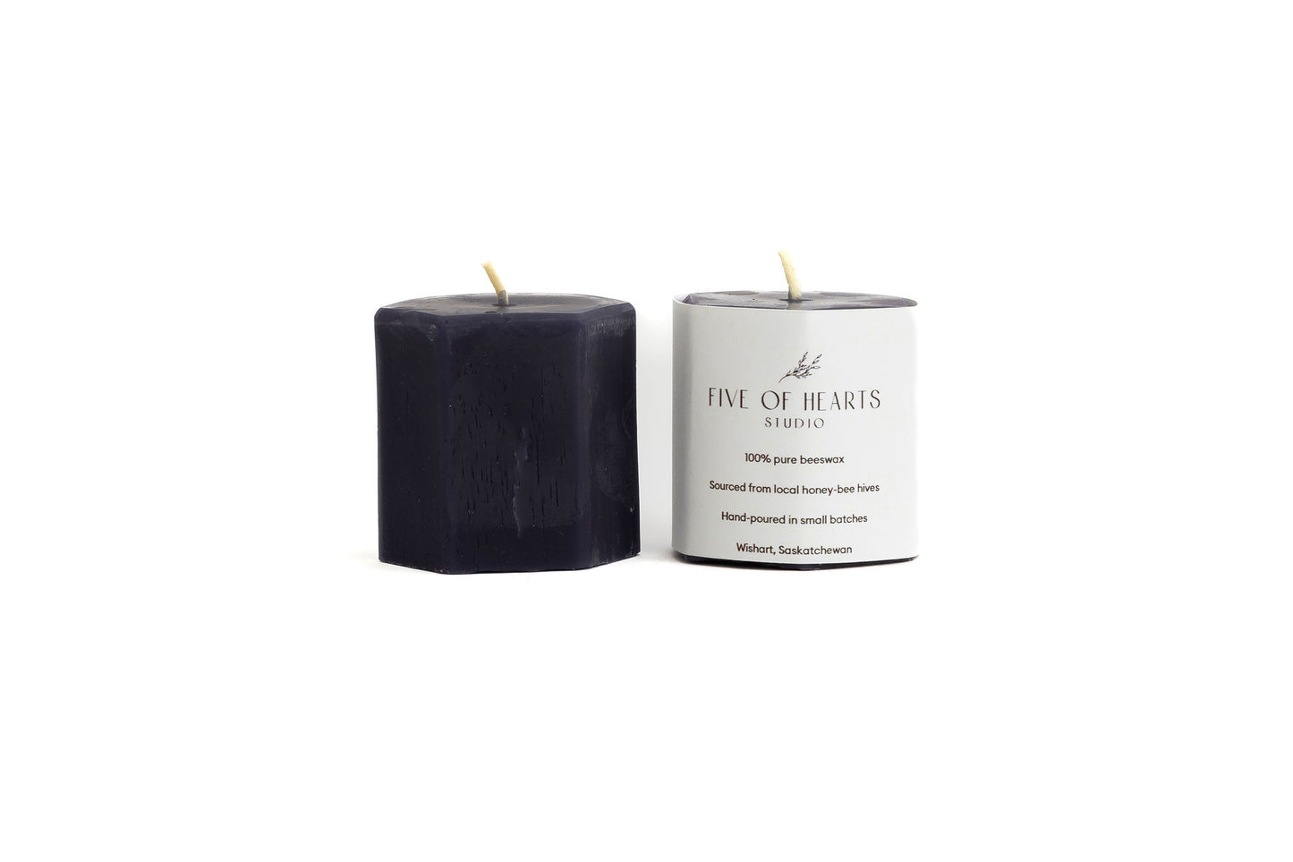 Five of Hearts Hexagon Votive Candle