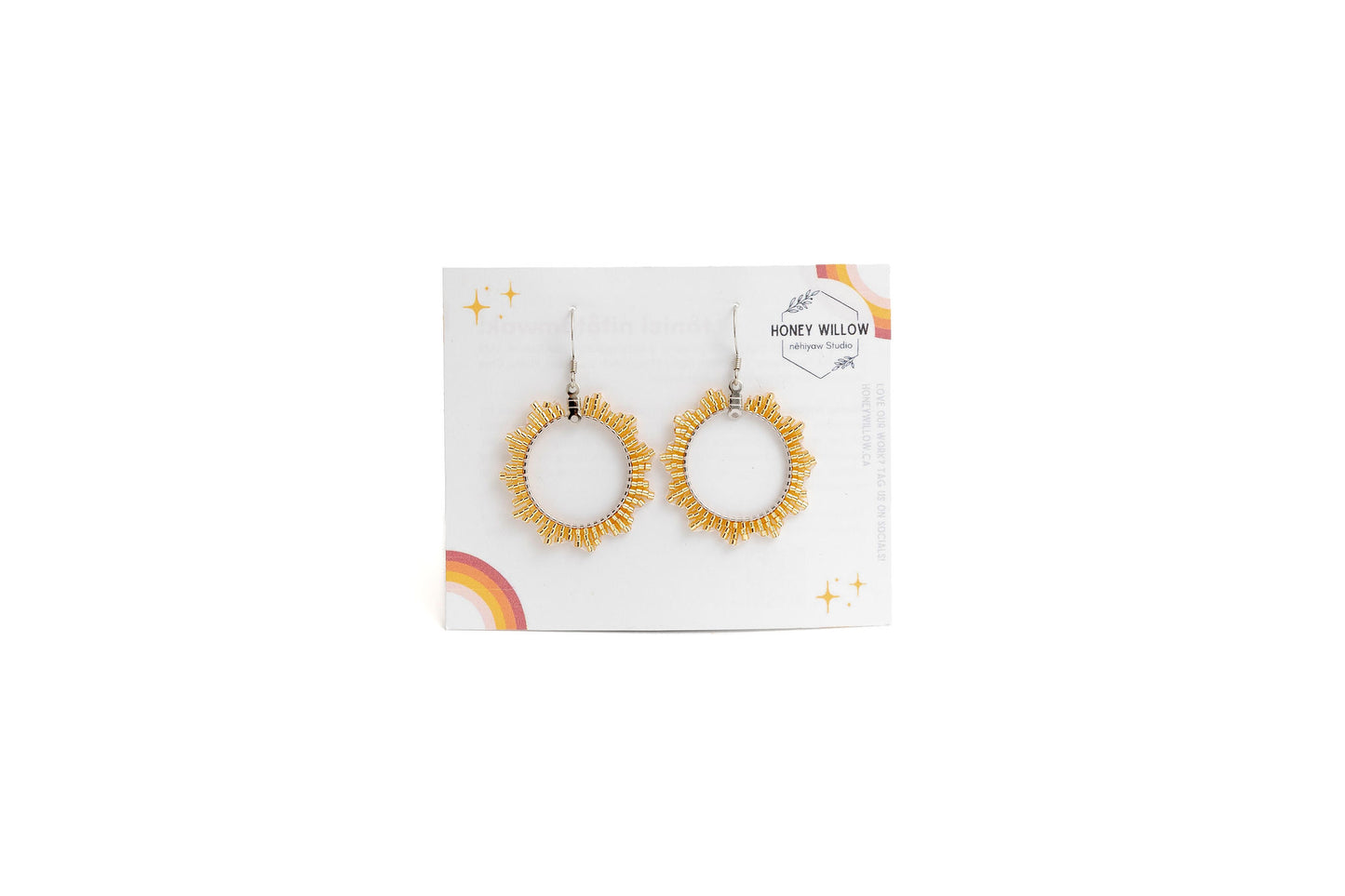 Honey Willow Earrings 2" Round