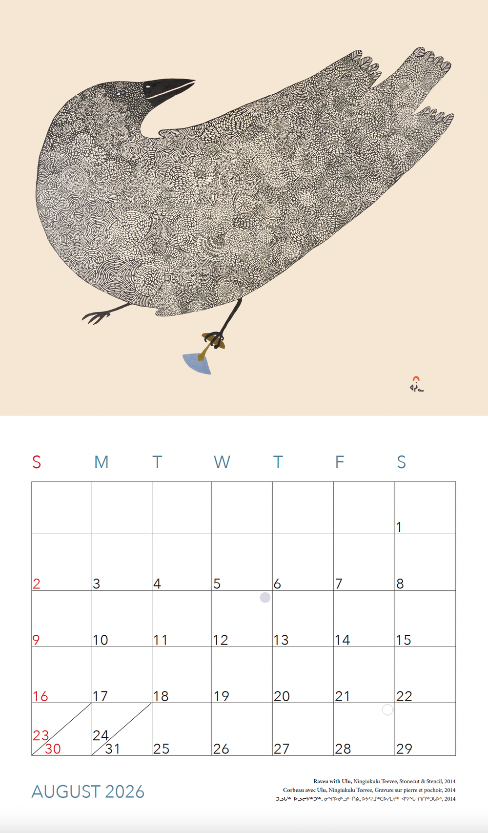 Inuit Art Calendar 2026