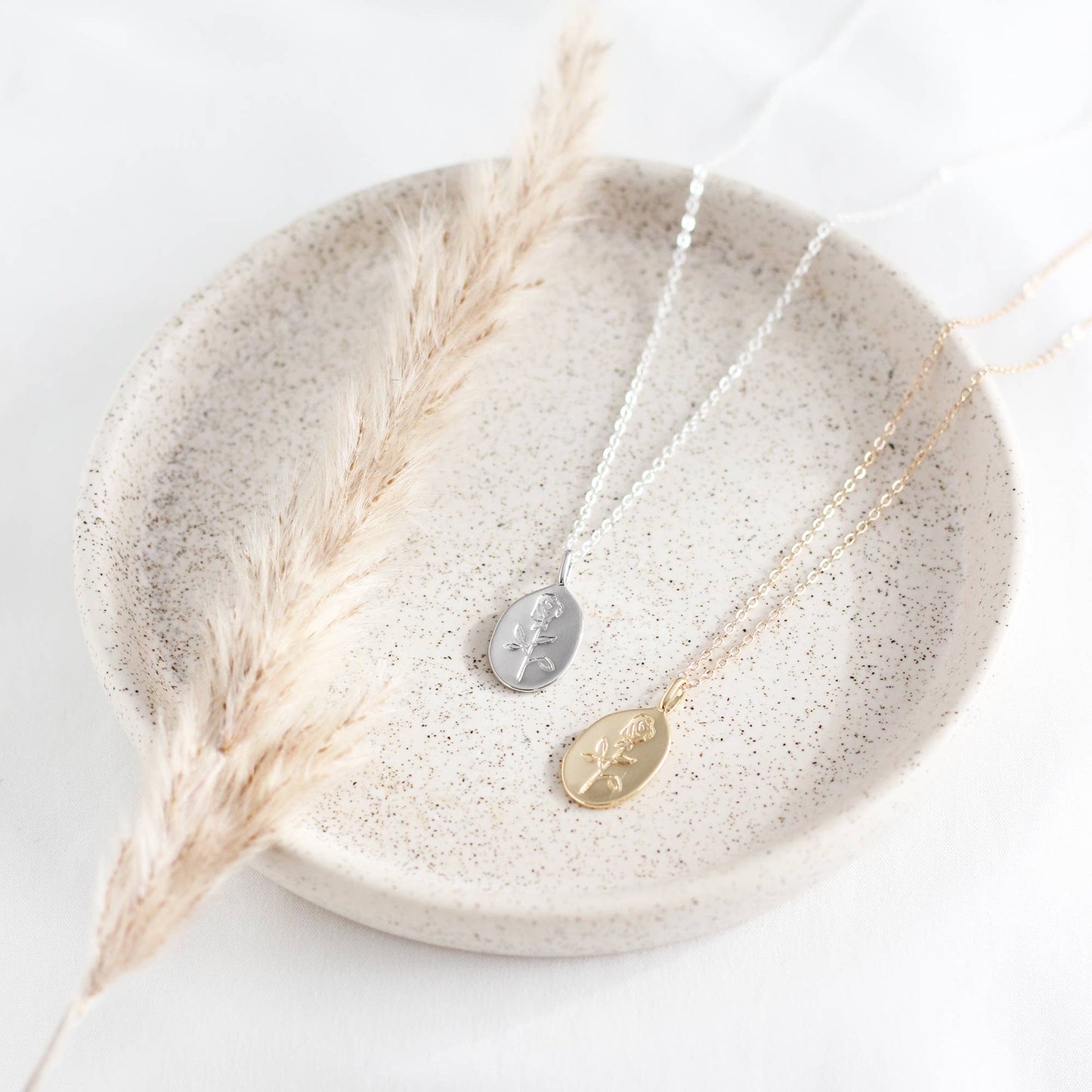 Rose Medallion Necklace: Gold