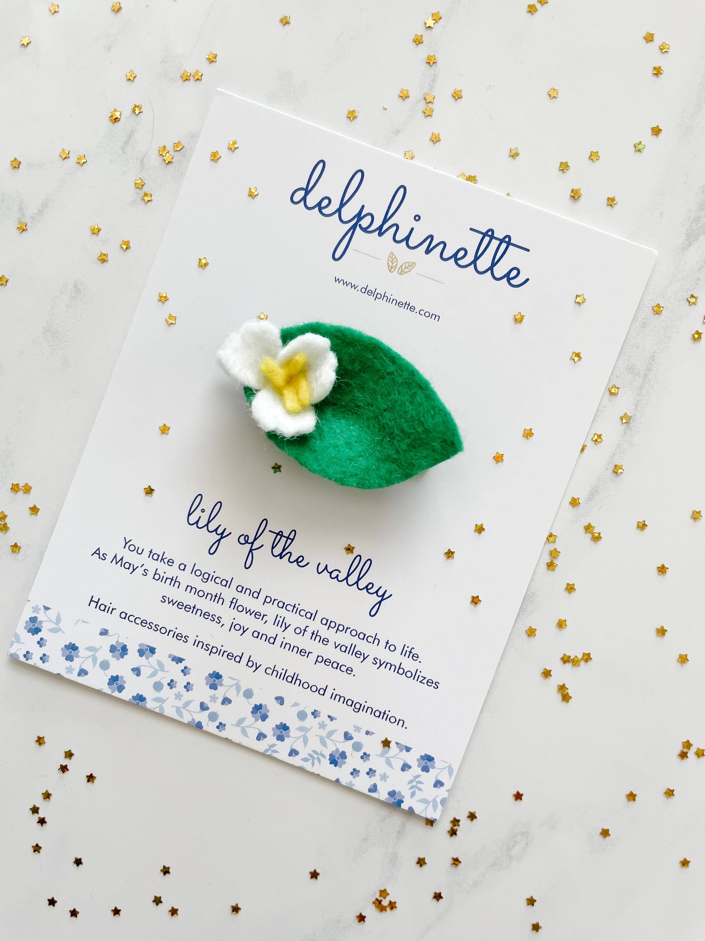 Lily of the Valley Hair Clip - May Birth Month Flower Gift