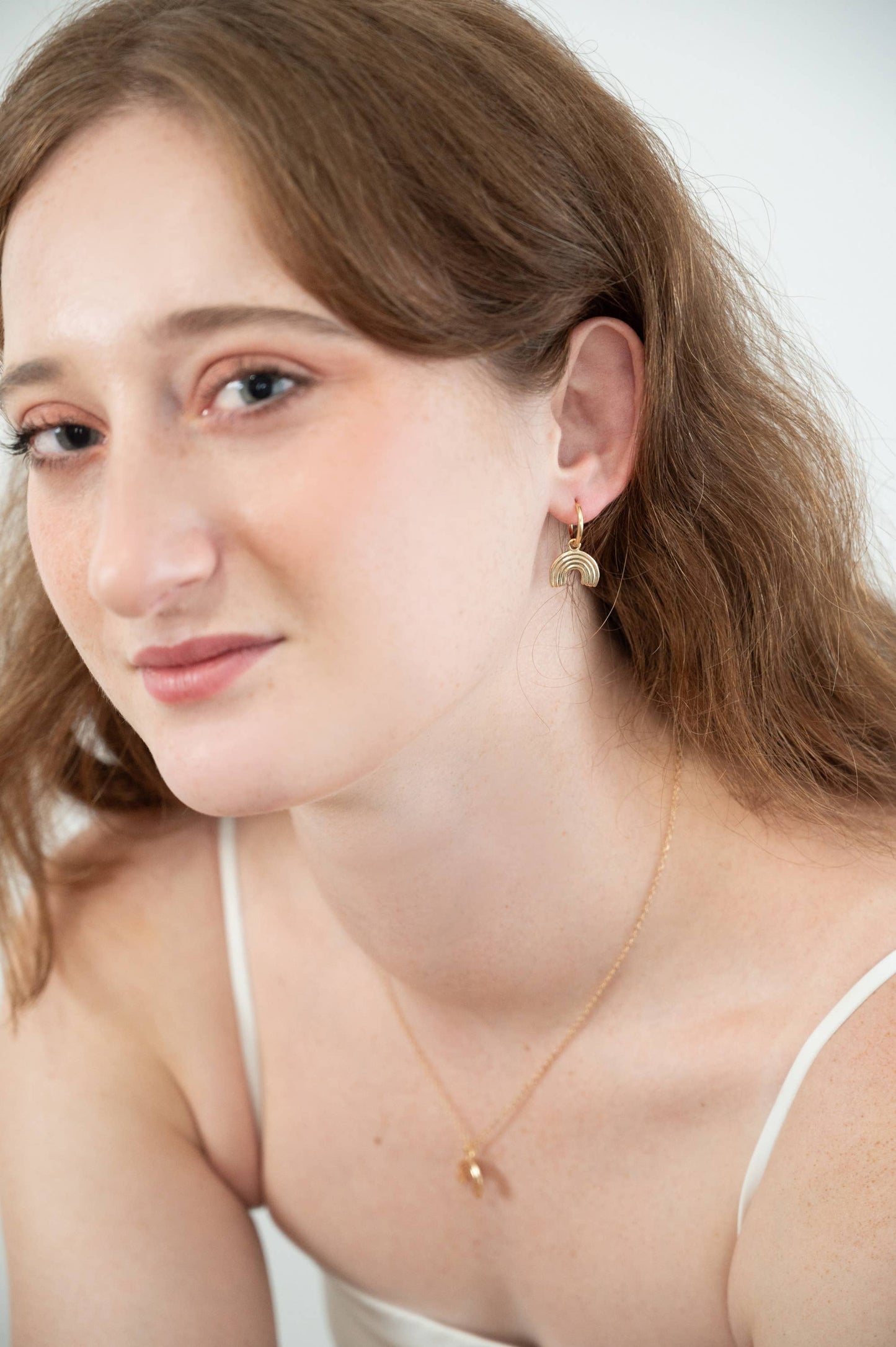 Rainbow Hoop Earrings: Silver